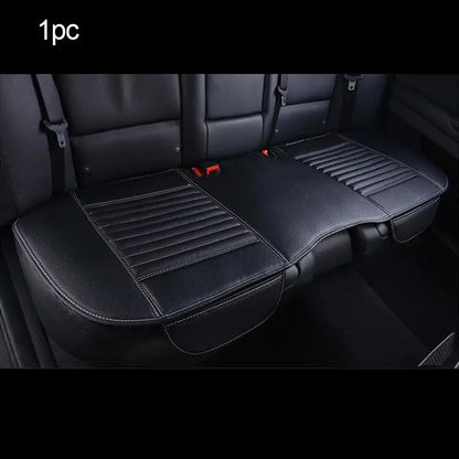 White SEAMETAL PU leather car seat cover by Jungle Line, universal fit, showing front view with detailed stitching and texture.