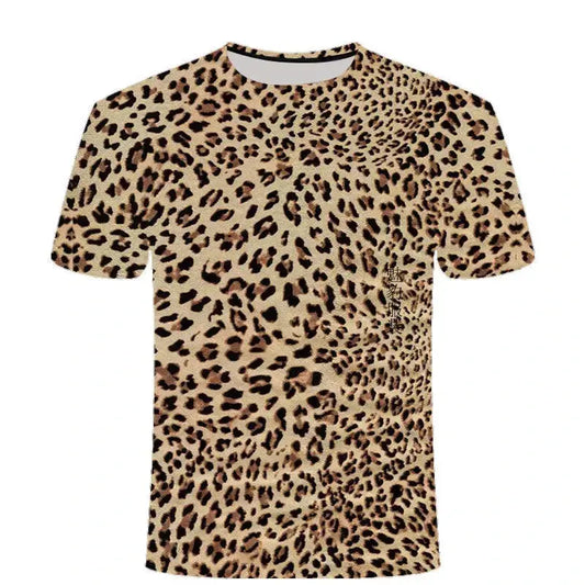 Leopard Print 3D T-shirt – Stylish Summer Top for Men & Women