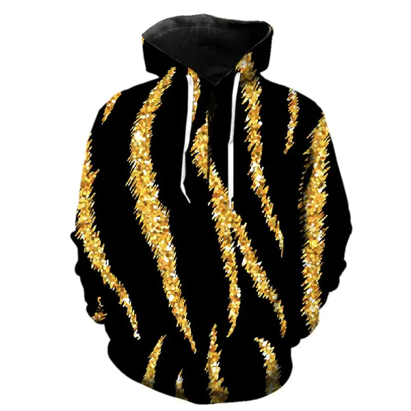 Jungle Line leopard print zipper hoodie with fashionable pattern, shown in size 2XL, stylish and cozy for casual wear.