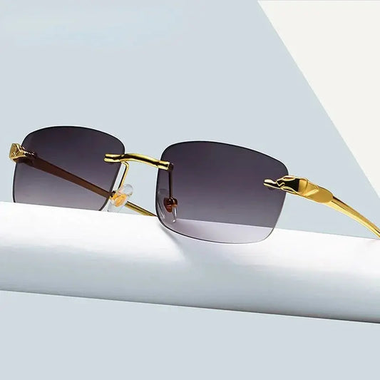 Fashion Vintage Rimless Square Sunglasses  Men - Jungle Line