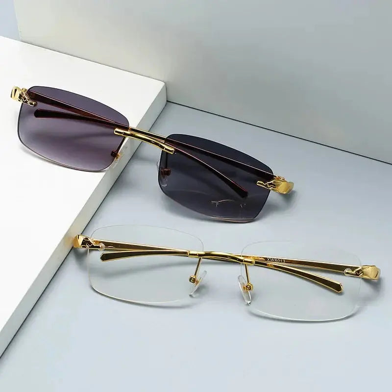 Fashion Vintage Rimless Square Sunglasses  Men - Jungle Line