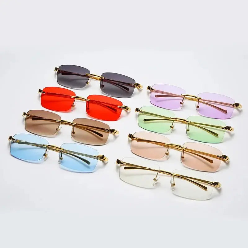 Fashion Vintage Rimless Square Sunglasses  Men - Jungle Line
