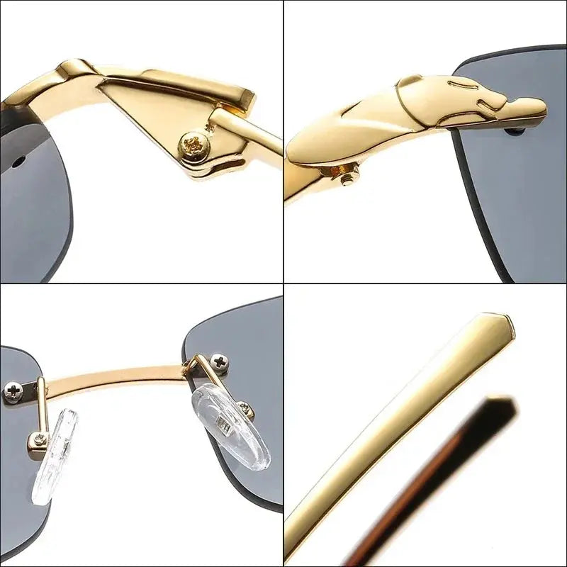 Fashion Vintage Rimless Square Sunglasses  Men - Jungle Line