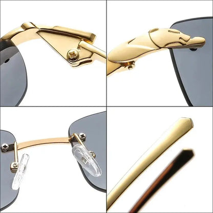 Fashion Vintage Rimless Square Sunglasses  Men - Jungle Line