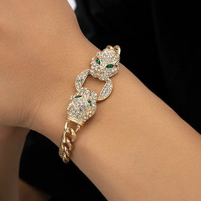 Round Leopard Head Bracelet Simple Fashion Hand Jewelry - Jungle Line