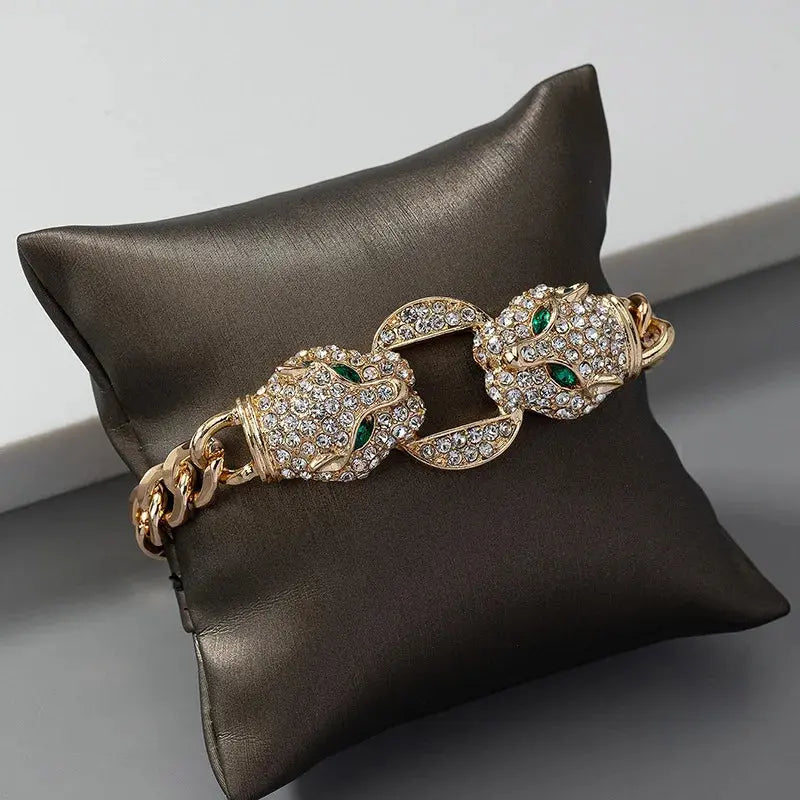 Round Leopard Head Bracelet Simple Fashion Hand Jewelry - Jungle Line