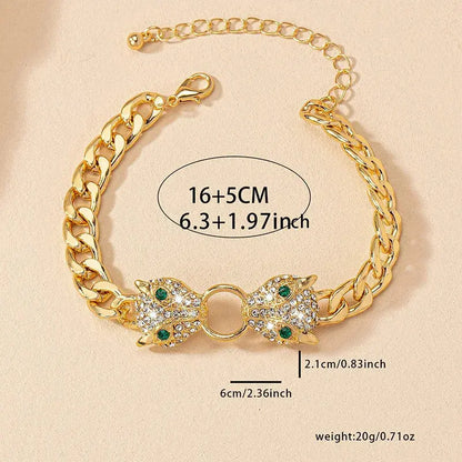 Round Leopard Head Bracelet Simple Fashion Hand Jewelry - Jungle Line