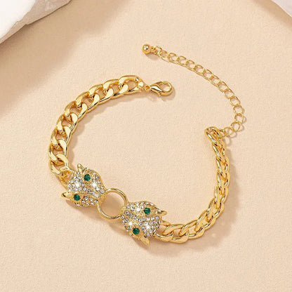 Round Leopard Head Bracelet Simple Fashion Hand Jewelry - Jungle Line