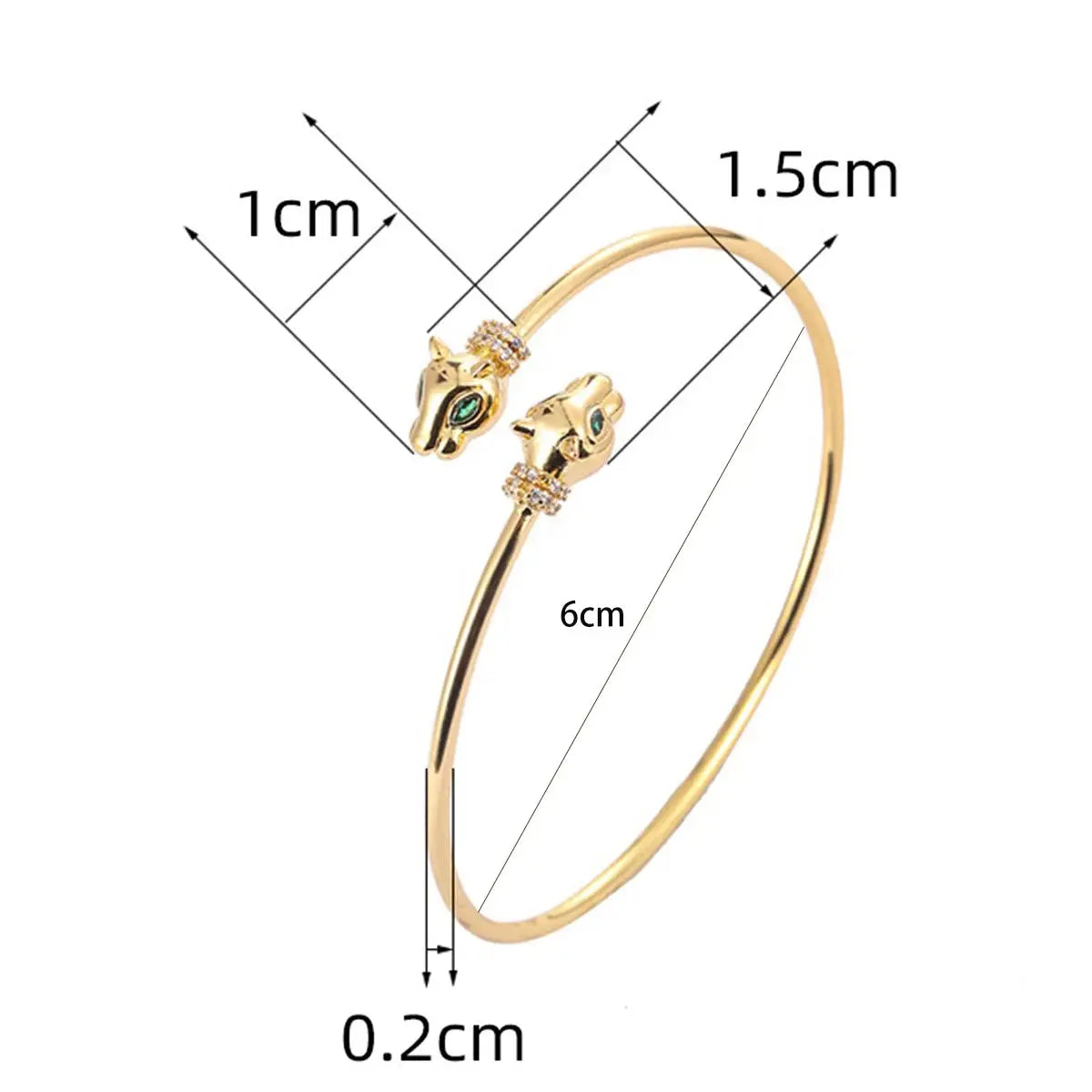 Gold Jungle Line women's head bracelet featuring classic zirconia with a stylish leopard pattern design.
