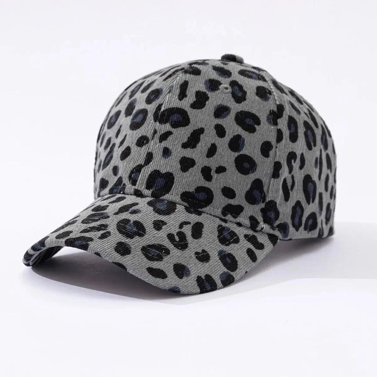 Casquette en velours côtelé Jungle Line à motif léopard pour femmes, adaptée à l'automne et hiver, avec visière ajustable.