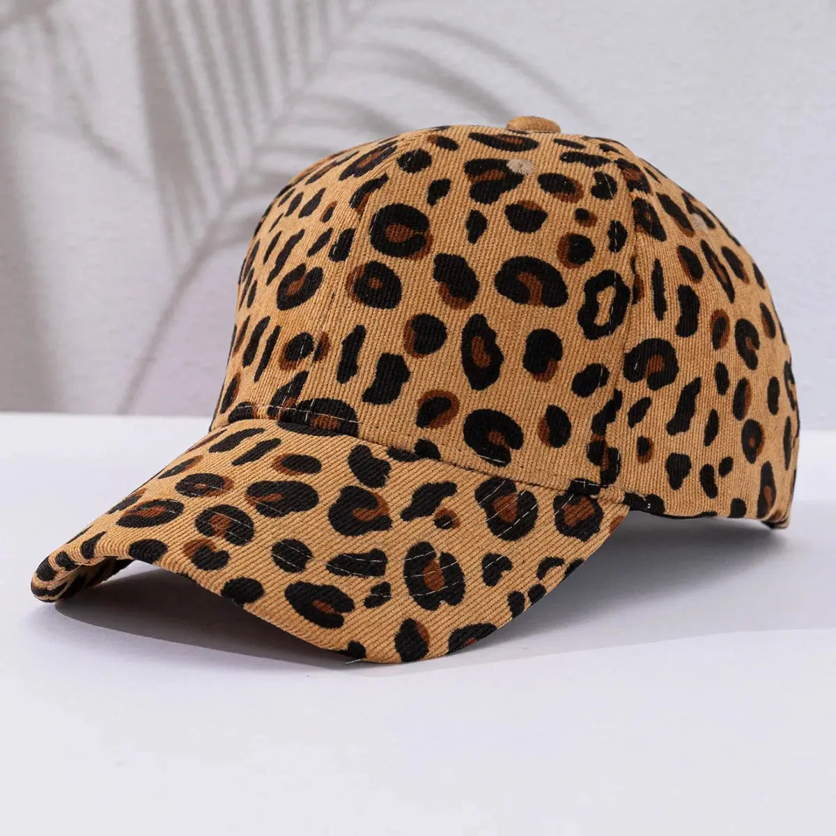 Casquette en velours côtelé Leopard pour femmes, ajustable, idéale pour l'automne et l'hiver, de la marque Jungle Line