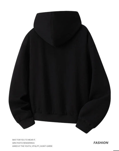 Pull à capuche homme Jungle Line en molleton gris avec motif léopard, double face, poches, fermeture éclair et contraste de couleurs.