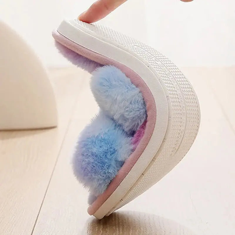 Sexy Cross Leopard Plush Women Slippers Lightweight Soft Sole Cotton Slides Autumn Winter Open-toe Warm Flat Heel Flip Flops - Jungle Line