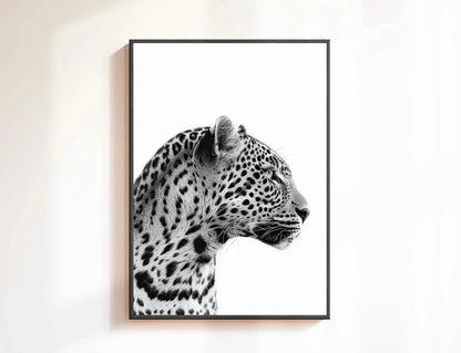 Fashion Stylish Wall Art Print - Trendy Leopard Roar Print - Black and White - Home Decor - Printable Wall Art Digital Download - Jungle Line