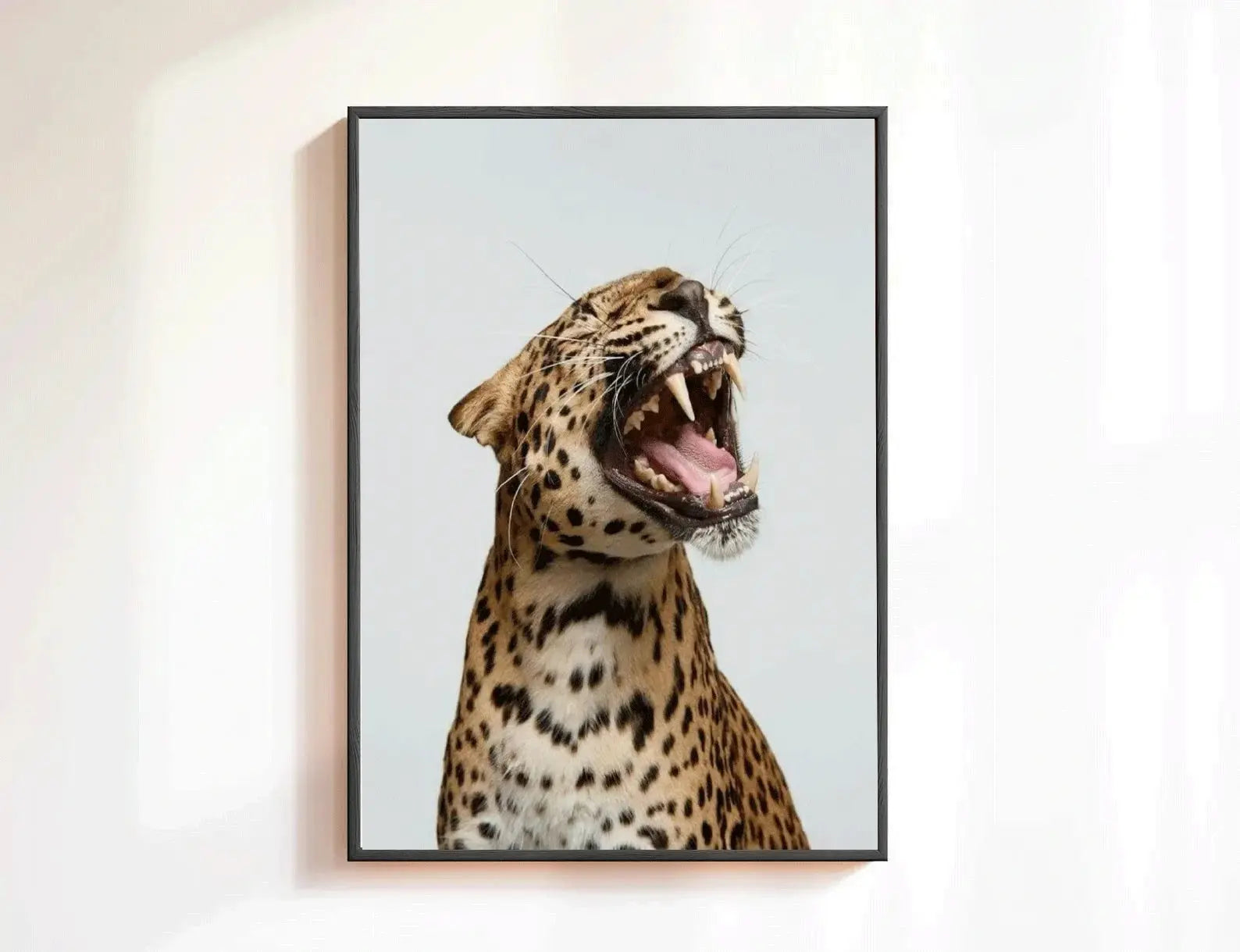 Fashion Stylish Wall Art Print - Trendy Leopard Roar Print - Black and White - Home Decor - Printable Wall Art Digital Download - Jungle Line