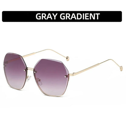 Polygonal metal sunglasses by Jungle Line featuring a modern brand design in a stylish grey finish.