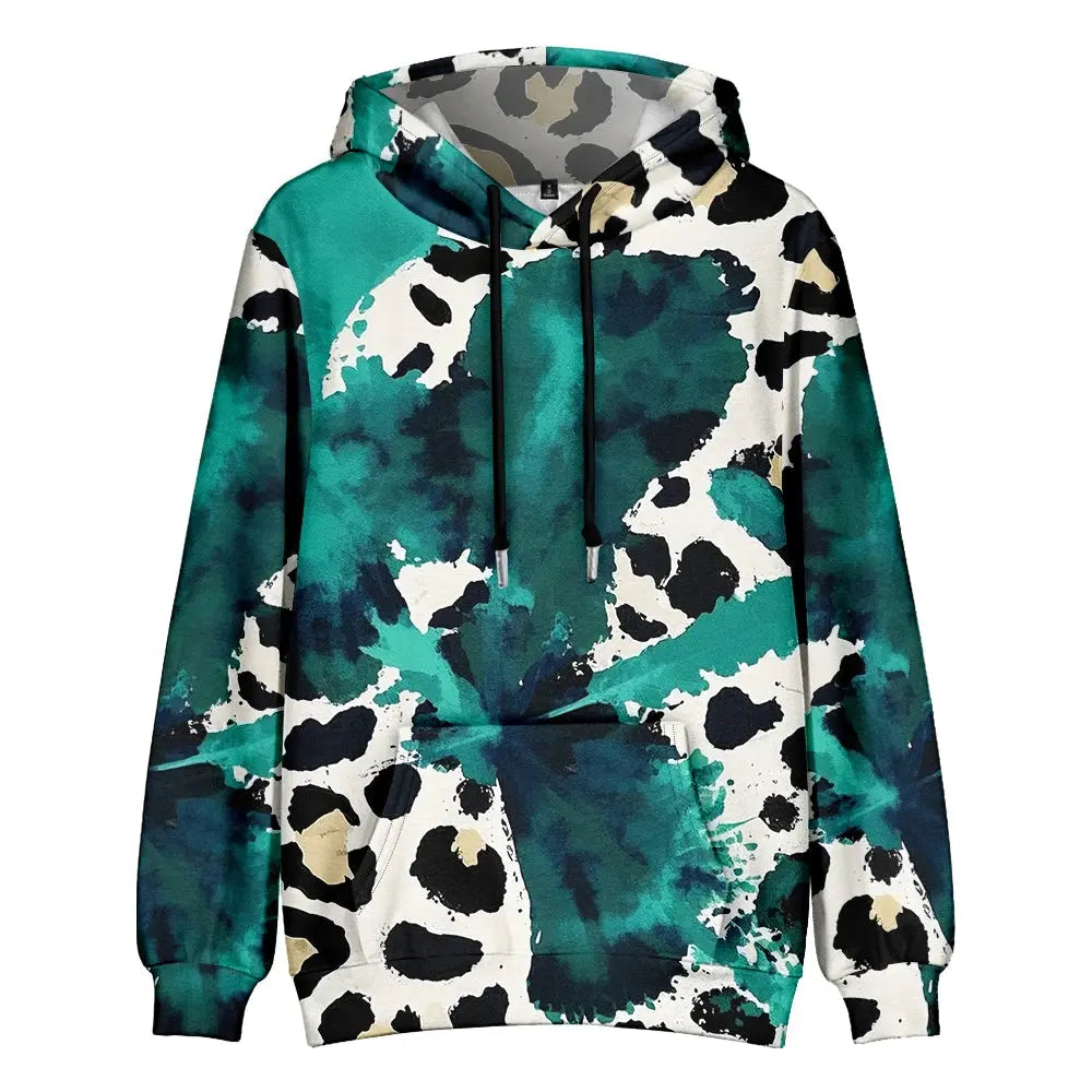 Colorful Animal Print Hoodie for Men Abstract Leopard Streetwear Pullover Bold Graphic Sweatshirt for Night Out & Casual Wear - Jungle Line