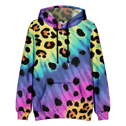Colorful Animal Print Hoodie for Men Abstract Leopard Streetwear Pullover Bold Graphic Sweatshirt for Night Out & Casual Wear - Jungle Line