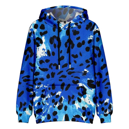 Colorful Animal Print Hoodie for Men Abstract Leopard Streetwear Pullover Bold Graphic Sweatshirt for Night Out & Casual Wear - Jungle Line