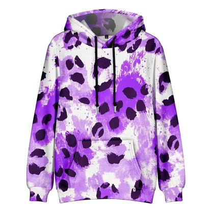 Colorful Animal Print Hoodie for Men Abstract Leopard Streetwear Pullover Bold Graphic Sweatshirt for Night Out & Casual Wear - Jungle Line