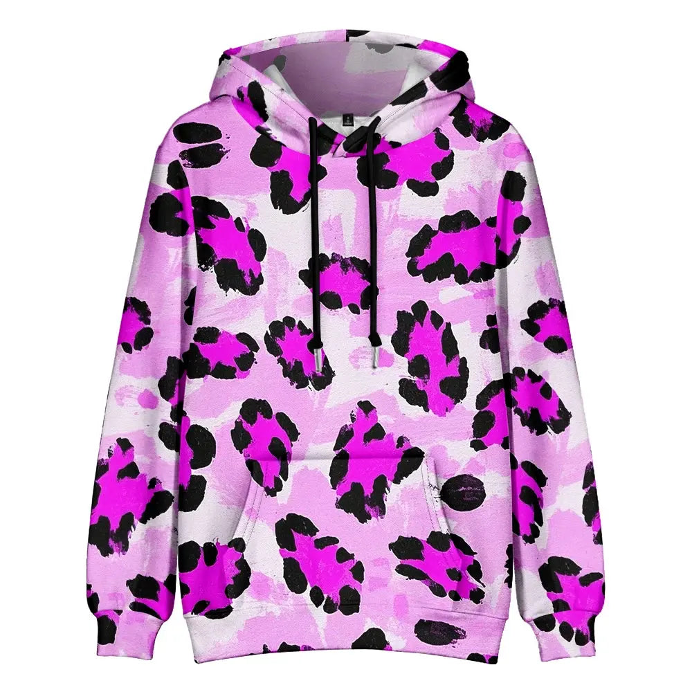 Colorful Animal Print Hoodie for Men Abstract Leopard Streetwear Pullover Bold Graphic Sweatshirt for Night Out & Casual Wear - Jungle Line