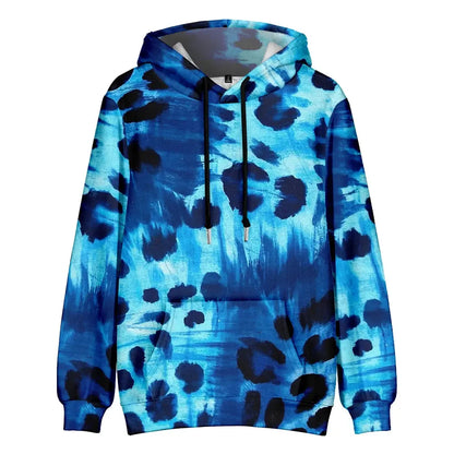 Colorful Animal Print Hoodie for Men Abstract Leopard Streetwear Pullover Bold Graphic Sweatshirt for Night Out & Casual Wear - Jungle Line