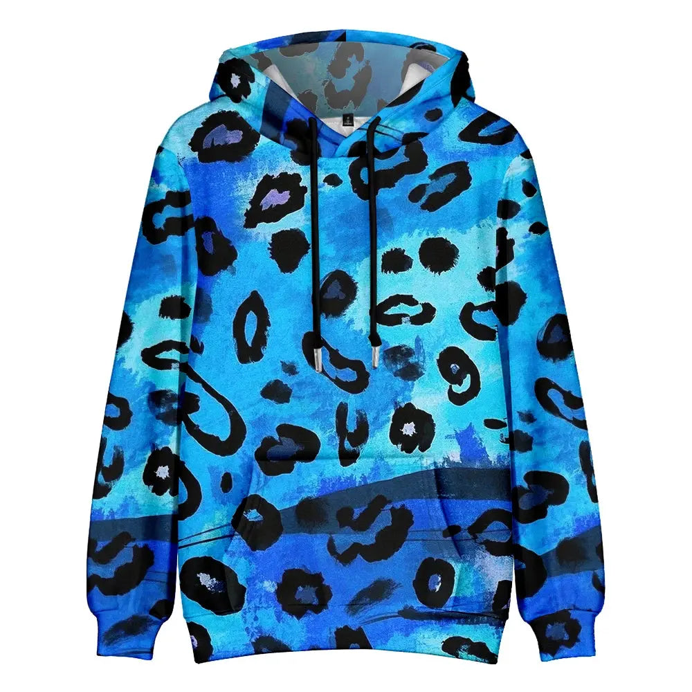 Colorful Animal Print Hoodie for Men Abstract Leopard Streetwear Pullover Bold Graphic Sweatshirt for Night Out & Casual Wear - Jungle Line