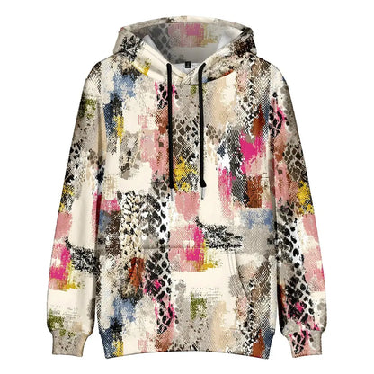 Colorful Animal Print Hoodie for Men Abstract Leopard Streetwear Pullover Bold Graphic Sweatshirt for Night Out & Casual Wear - Jungle Line