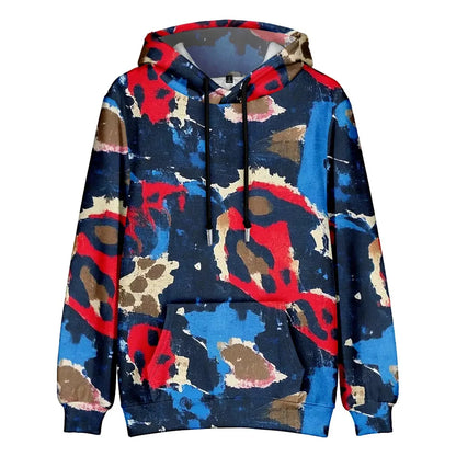 Colorful Animal Print Hoodie for Men Abstract Leopard Streetwear Pullover Bold Graphic Sweatshirt for Night Out & Casual Wear - Jungle Line