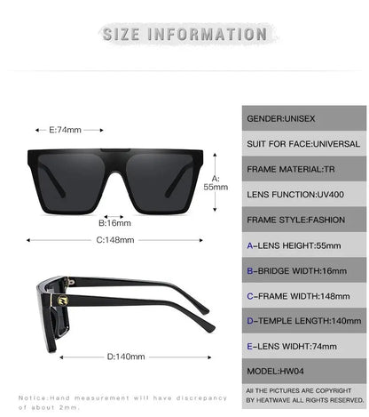 HEAT WAVE luxury brand design one-piece fashionable glasses for men and women cross-border driving sunglasses HW04 eyewear - Jungle Line