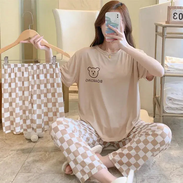 New women's summer three-piece pajamas - Jungle Line