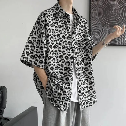 Fashion Casual Streetwear Korean Leopard Shirt Now