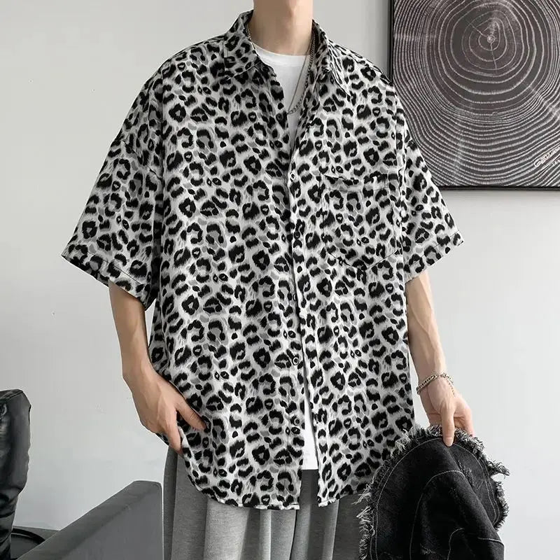Fashion Casual Streetwear Korean Leopard Shirt Now