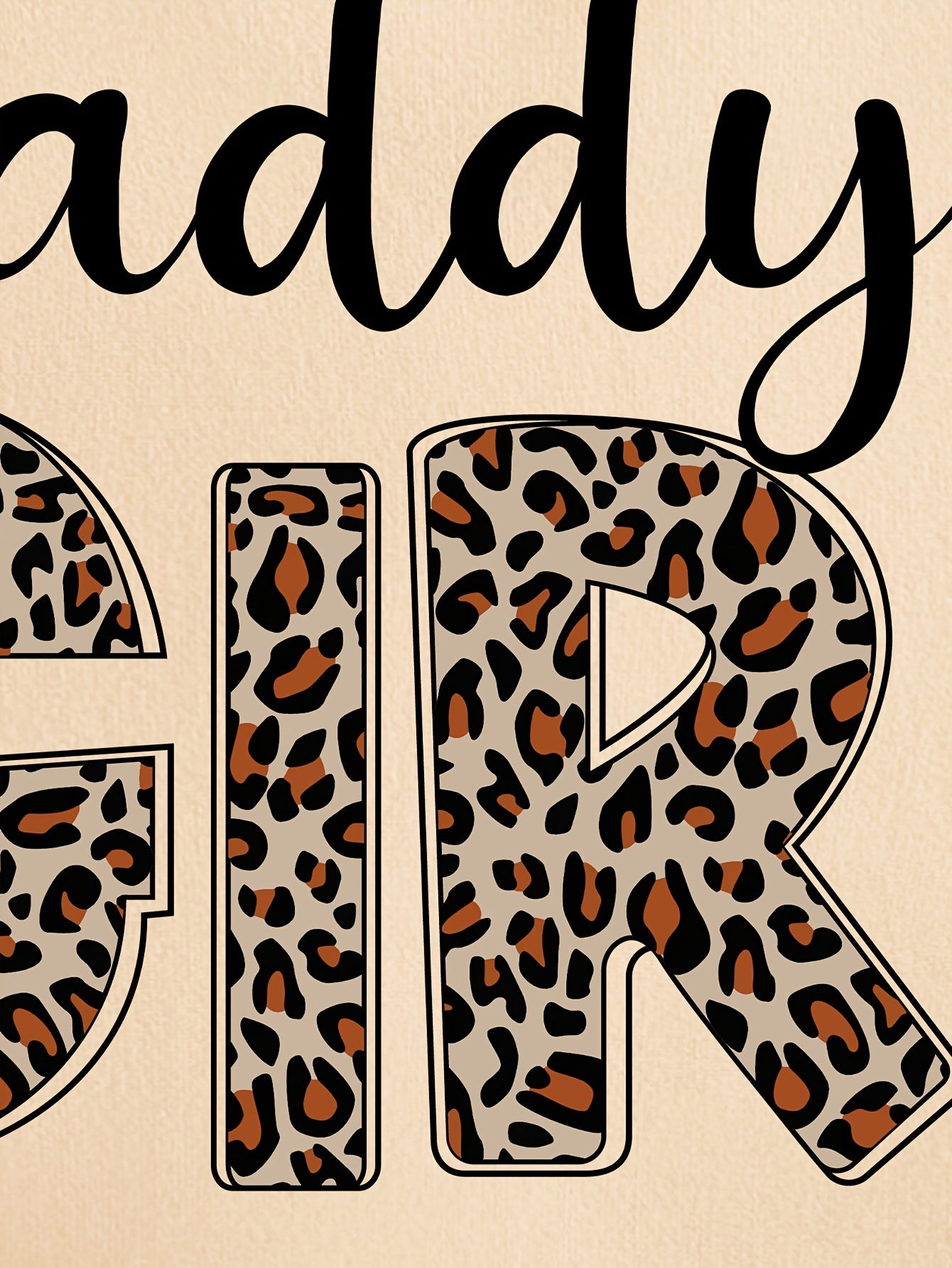 Sweatshirt pour fille Daddy'S GIRL en léopard et lettres, en molleton épais, ajustement léger, pour toutes saisons, marque Jungle Line.