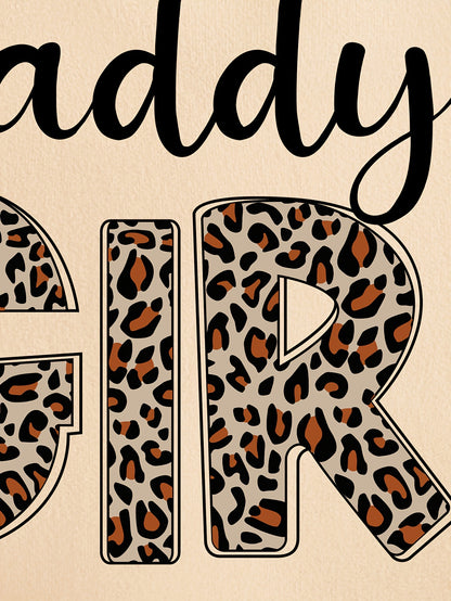 Sweatshirt pour fille Daddy'S GIRL en léopard et lettres, en molleton épais, ajustement léger, pour toutes saisons, marque Jungle Line.