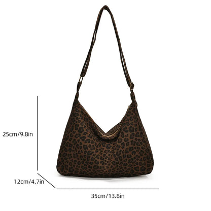 Trendy Casual Soft Textile Women's Shoulder Bag - Jungle Line