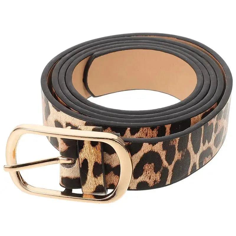 1pc Retro Female Leopard Belt Women Luxury Belt Jungle Line