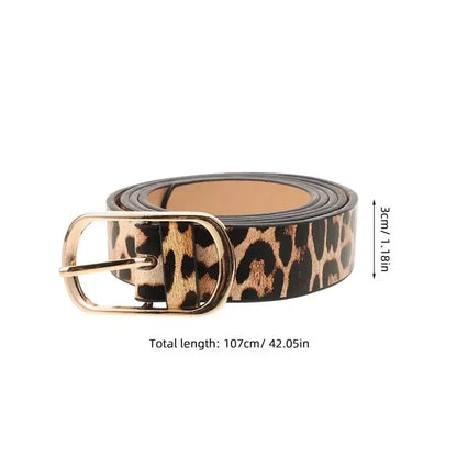 1pc Retro Female Leopard Belt Women Luxury Belt Jungle Line