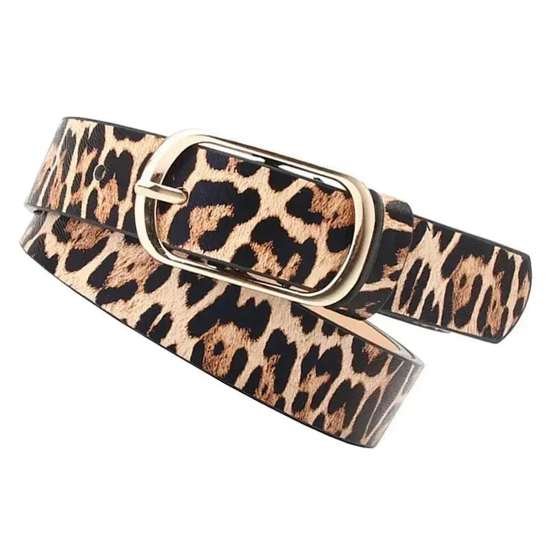 1pc Retro Female Leopard Belt Women Luxury Belt Jungle Line