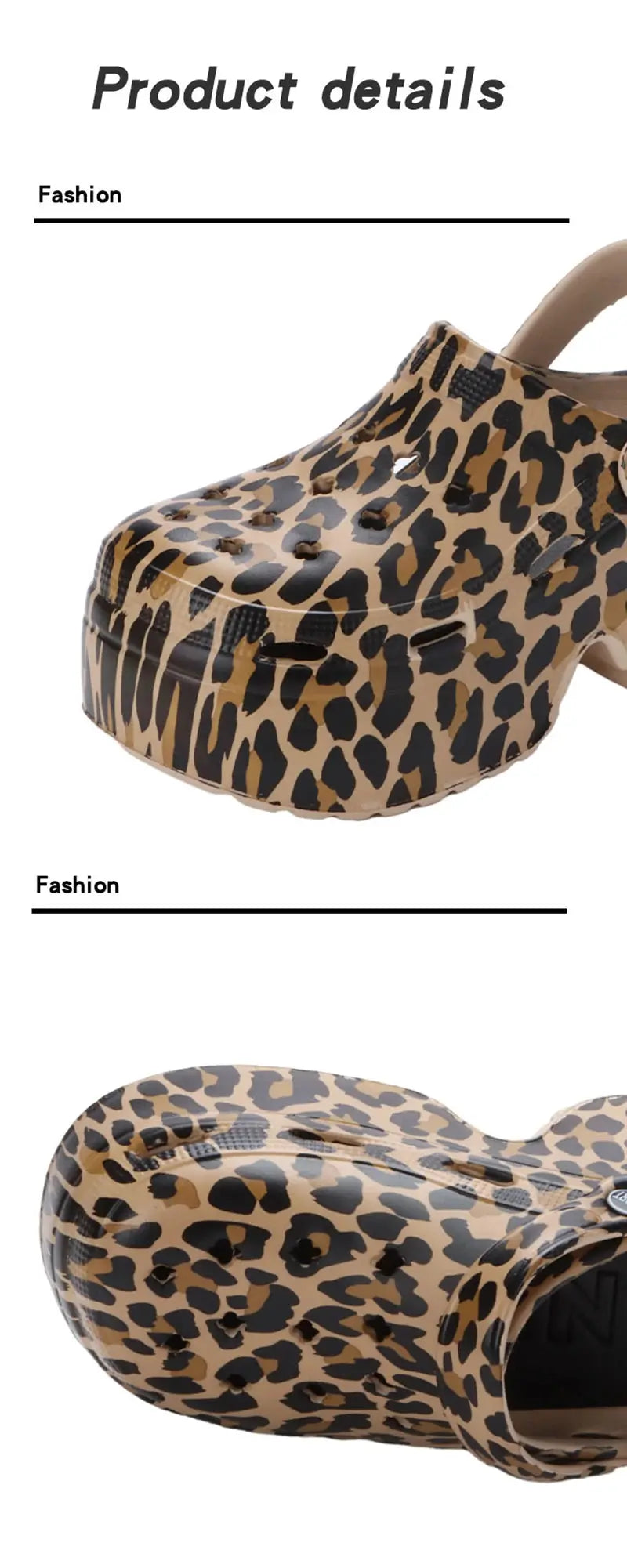 Leopard Thick Bottom Clogs for Women Closed Toe Chunky Platform Sandals Woman Summer 2025 Super High Wedge Heel Slippers Female - Jungle Line