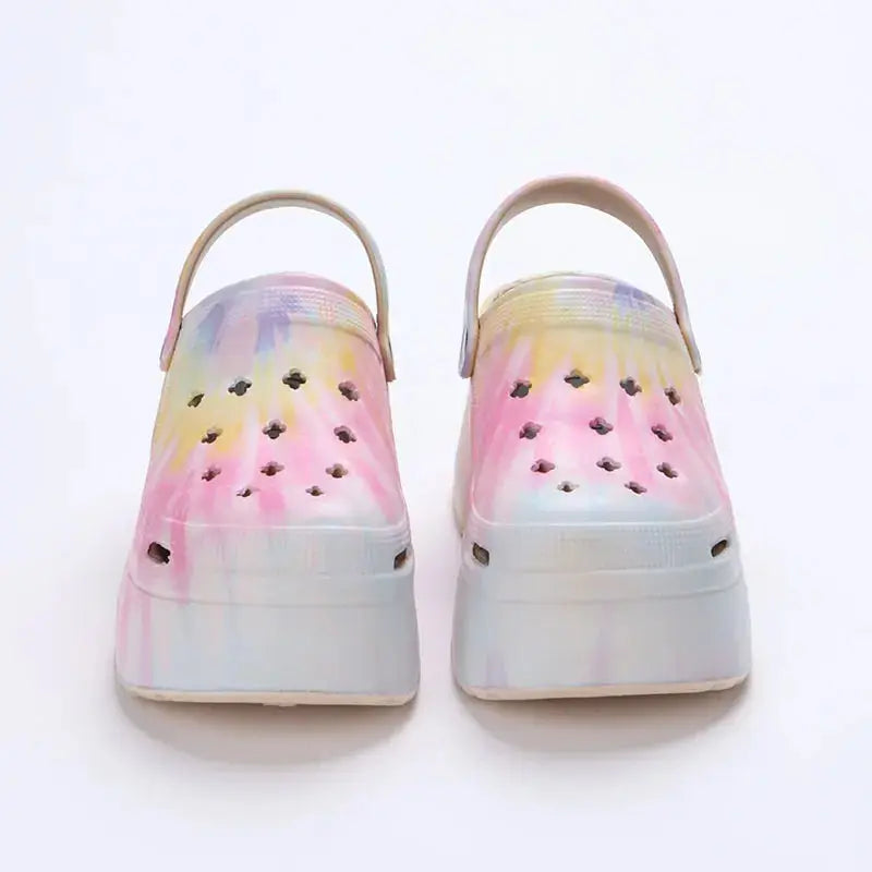 Leopard Thick Bottom Clogs for Women Closed Toe Chunky Platform Sandals Woman Summer 2025 Super High Wedge Heel Slippers Female - Jungle Line