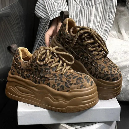 Women Platform Leopard Sport Casual Shoes New Sneakers Autumn Winter Designer Trend Running Shoes Walking Travel - Jungle Line