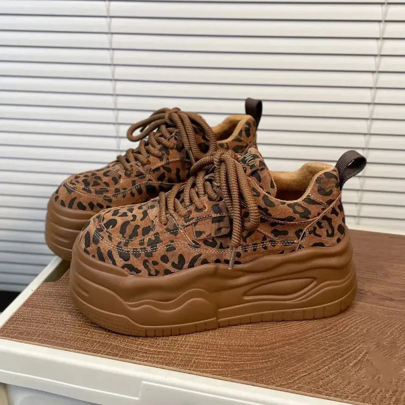 Women Platform Leopard Sport Casual Shoes New Sneakers Autumn Winter Designer Trend Running Shoes Walking Travel - Jungle Line