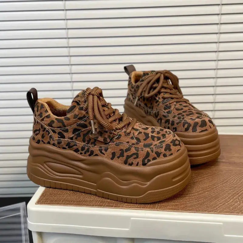 Women Platform Leopard Sport Casual Shoes New Sneakers Autumn Winter Designer Trend Running Shoes Walking Travel - Jungle Line