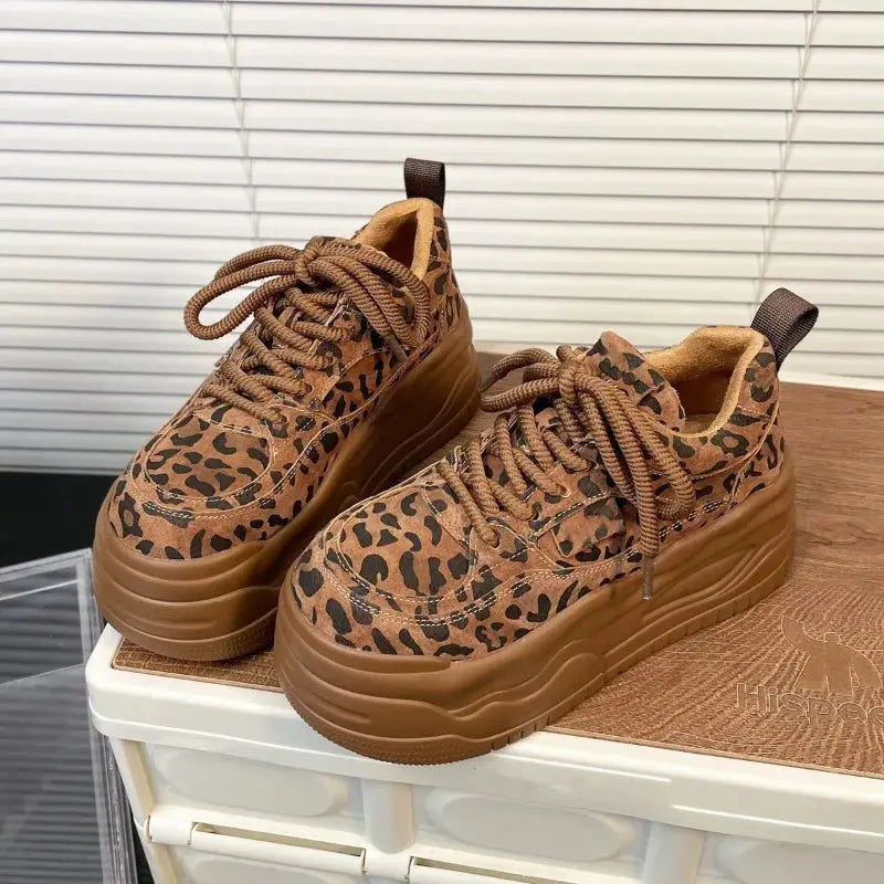 Women Platform Leopard Sport Casual Shoes New Sneakers Autumn Winter Designer Trend Running Shoes Walking Travel - Jungle Line