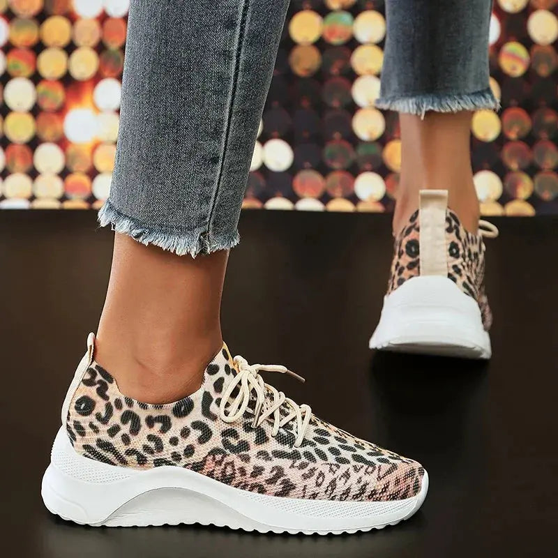 Fashion Leopard Knitted Sneakers for Women 2025 - Jungle Line