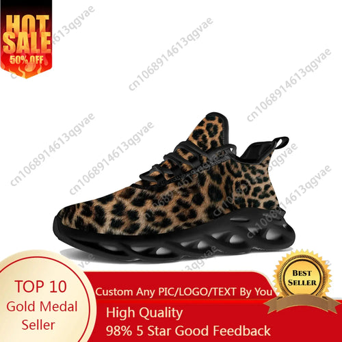 Leopard Print Flats Sneakers Mens Womens Pop Trend Sports Running High Quality Sneaker Lace Up Mesh Footwear Tailor-made Shoe - Jungle Line