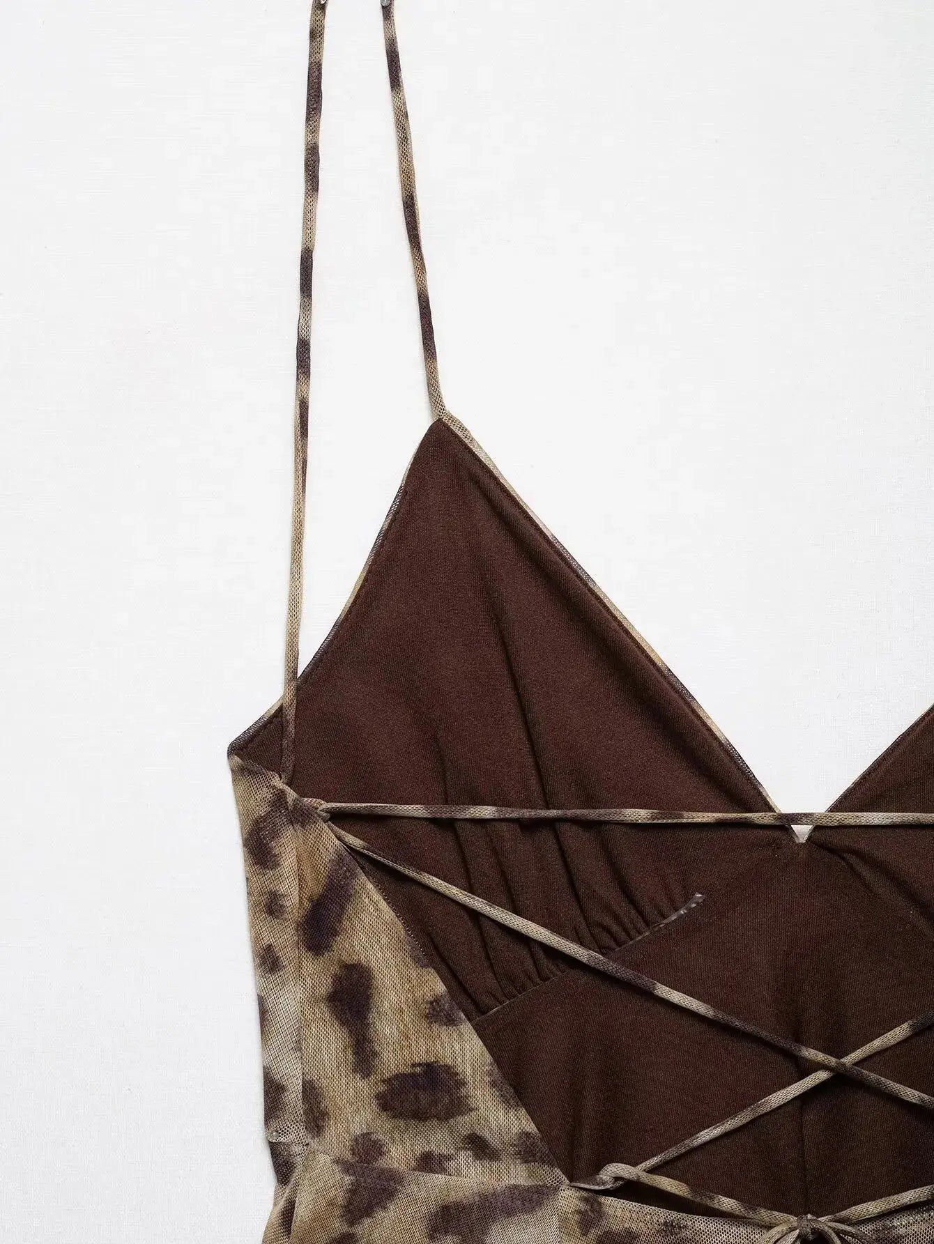 Robe mi-longue pour femme Jungle Line à imprimé léopard, sans manches, décolleté en V, dos nu, idéale pour l'été et la plage.