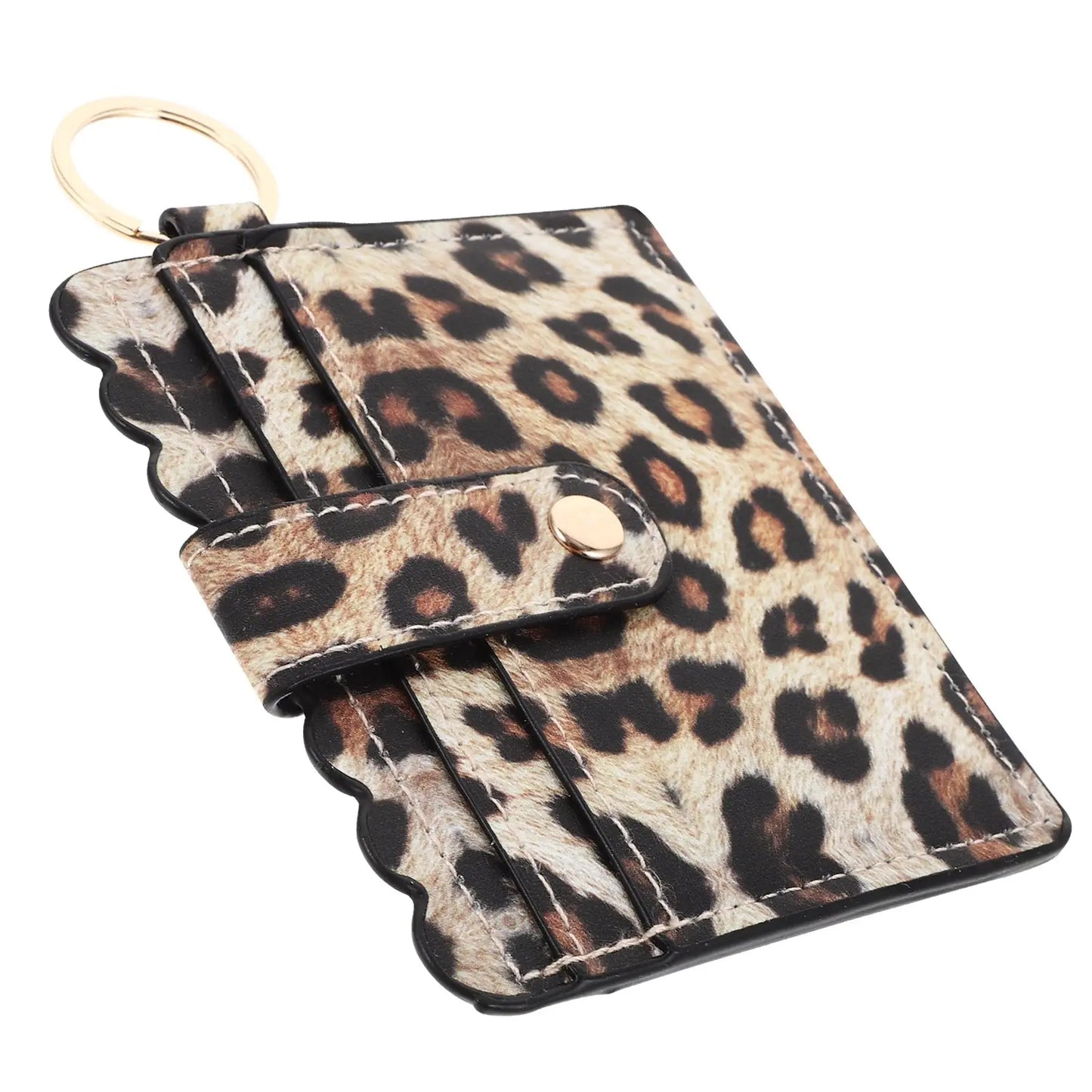Leopard Print Wallet Pu Credit Card Holder Case Formen - Jungle Line