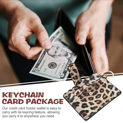 Leopard Print Wallet Pu Credit Card Holder Case Formen - Jungle Line